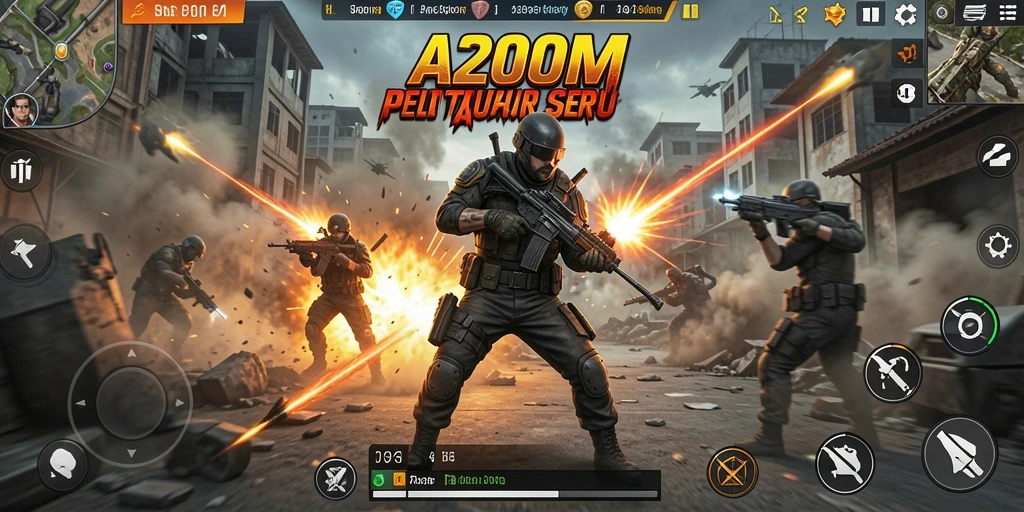 Tangkapan layar A200M menunjukkan aksi pertempuran yang mendebarkan dan grafis yang memukau.