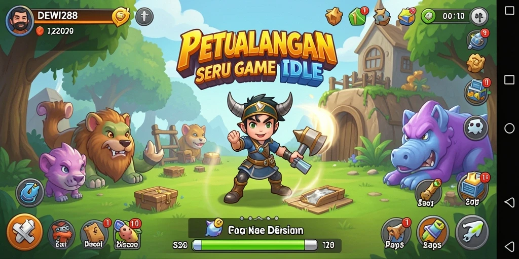 Tampilan gameplay DEWI288 yang seru dengan elemen Idle.
